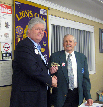 Lockport Lion President Tony Weigand and Barker President Chris Czelusta